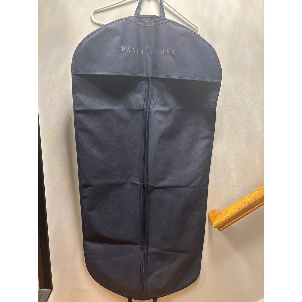 Ralph Lauren Garment Bag Unisex OS Navy Blue Excellent Canvas Suit Cover Travel